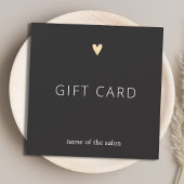 Simple Elegant Dark Grey Faux Gold Heart Beauty