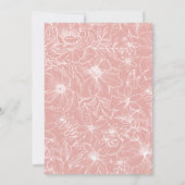 Simple Elegant Dusty Pink Floral Garden Wedding 招待状 (裏面)