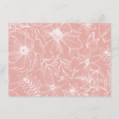 Simple Elegant Dusty Pink Garden Wedding RSVP エンクロージャーカード (裏面)