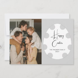 Simple Elegant Egg Happy Easter Family Photo シーズンカード