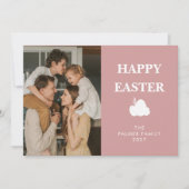 Simple Elegant Egg Happy Easter Family Photo シーズンカード (正面)