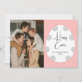 Simple Elegant Egg Happy Easter Family Photo シーズンカード (正面)