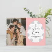 Simple Elegant Egg Happy Easter Family Photo シーズンカード (スタンド正面)