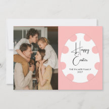 Simple Elegant Egg Happy Easter Family Photo