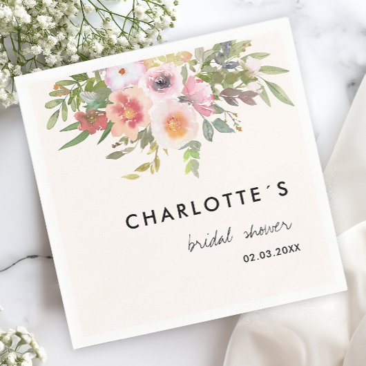 Simple, elegant eucalyptus, flowers  スタンダードカクテルナプキン