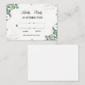 Simple Elegant Eucalyptus Greenery Wedding RSVP Ca ノートカード (正面/裏面)