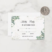 Simple Elegant Eucalyptus Greenery Wedding RSVP Ca ノートカード (正面/裏面インサイチュ)