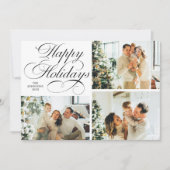 Simple Elegant Family 3 Photo Collage Christmas シーズンカード (正面)