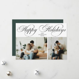 Simple Elegant Family Photo Collage Christmas シーズンカード
