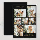 Simple Elegant Family Photo Collage Christmas シーズンカード (正面/裏面)