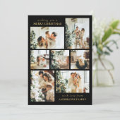 Simple Elegant Family Photo Collage Christmas シーズンカード (スタンド正面)
