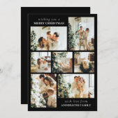 Simple Elegant Family Photo Collage Christmas シーズンカード (正面/裏面)
