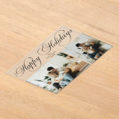 Simple Elegant Family Photo Collage Christmas Card アクリル招待状 (レイダウン)