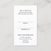 Simple Elegant Faux Gold Black Salon 紹介カード (裏面)