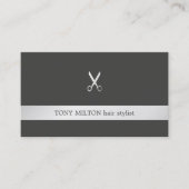 Simple Elegant Faux Silver Scissor Hair Stylist 名刺 (正面)