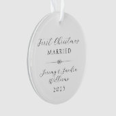 Simple Elegant First Christmas Married Custom オーナメント (正面)