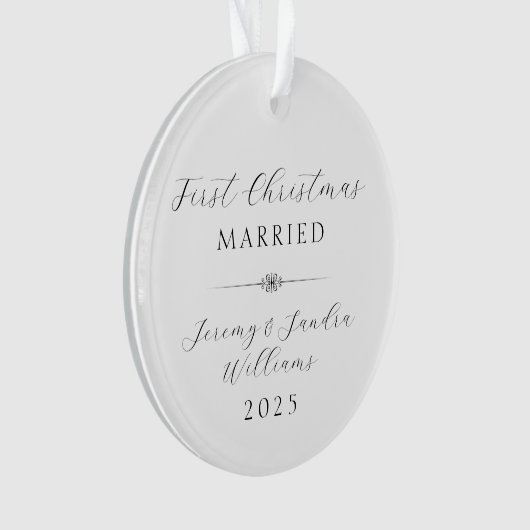 Simple Elegant First Christmas Married Custom オーナメント (正面)