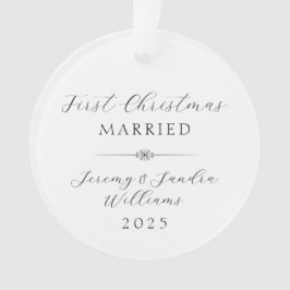 Simple Elegant First Christmas Married Custom オーナメント