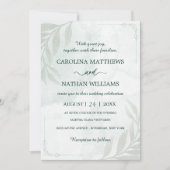 Simple Elegant Floral Corners Wedding Invitation 招待状 (正面)