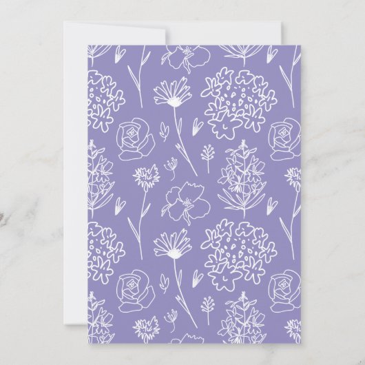 Simple Elegant Floral Pattern Wedding Invitation 招待状 (裏面)