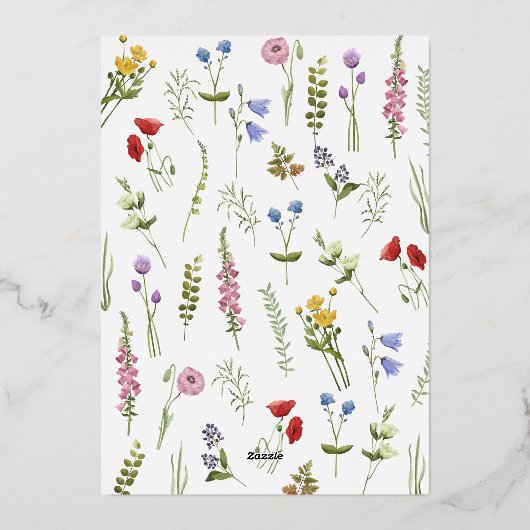 Simple Elegant Floral Wedding 箔招待状 (裏面)