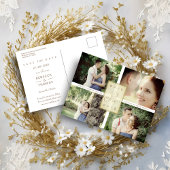 Simple Elegant Four Photos Couple in Love 案内ポストカード