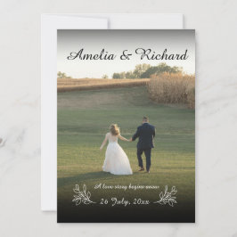 Simple Elegant Full Photo Minimalist Wedding  招待状