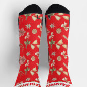 Simple Elegant Funny Christmas Family ソックス (上部)