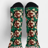 Simple Elegant Funny Christmas Family Photo ソックス (上部)