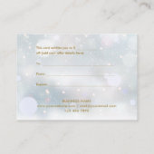 Simple Elegant Gift Certificate Snow Scene 割引カード (裏面)