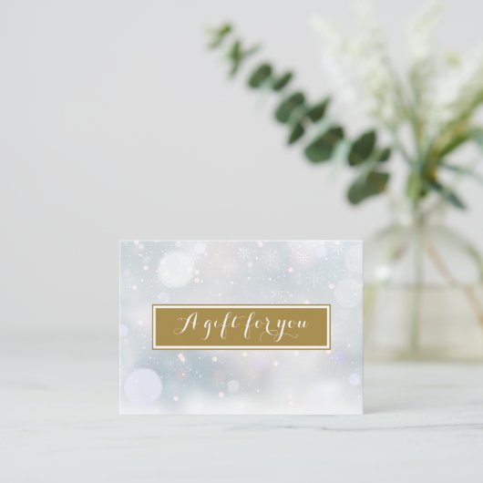 Simple Elegant Gift Certificate Snow Scene 割引カード (スタンド正面)