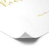 Simple Elegant Gold Guest Book Sign ポスター (角)