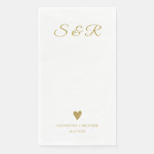 Simple Elegant Gold Heart Monogrammed Wedding  (正面)