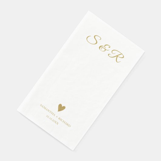 Simple Elegant Gold Heart Monogrammed Wedding  (コーナー)