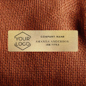 Simple Elegant Gold Logo Employee Plastic 名札