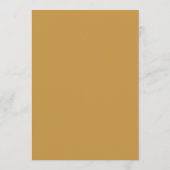 Simple Elegant Gold Monogram Wedding Menu Card (裏面)
