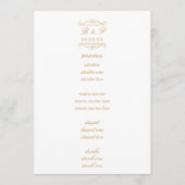 Simple Elegant Gold Monogram Wedding Menu Card (正面)