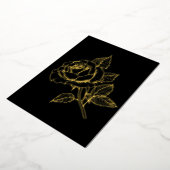 Simple Elegant Gold Rose Black Note Card 箔シーズンカード (回転した状態)
