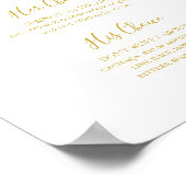 Simple Elegant Gold Signature Drinks Sign ポスター (角)
