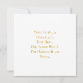 Simple Elegant Gold Wedding Thank You Note Card サンキューカード (裏面)