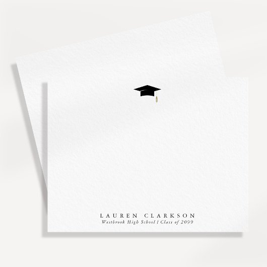 Simple Elegant Graduation Thank You Note Card 招待状