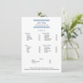 Simple Elegant Greek Restaurant Lunch Menu メニュー (スタンド正面)