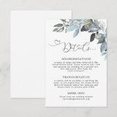 Simple Elegant Greenery Foliage Wedding Details エンクロージャーカード (正面/裏面)