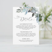 Simple Elegant Greenery Foliage Wedding Details エンクロージャーカード (スタンド正面)