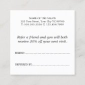 Simple Elegant Grey White Faux Gold Heart 紹介カード (裏面)