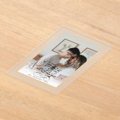 Simple Elegant Happy Holidays Photo Christmas Card アクリル招待状 (レイダウン)