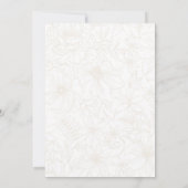 Simple Elegant Ivory Floral Garden Wedding 招待状 (裏面)
