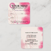 Simple Elegant Light Pink Beauty Salon 予約カード (正面/裏面)