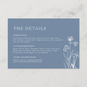 Simple Elegant Light Purple Wedding Details エンクロージャーカード