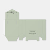 Simple & Elegant Love Wedding ScrIpt Sage green フェイバーボックス (折り畳みなし)